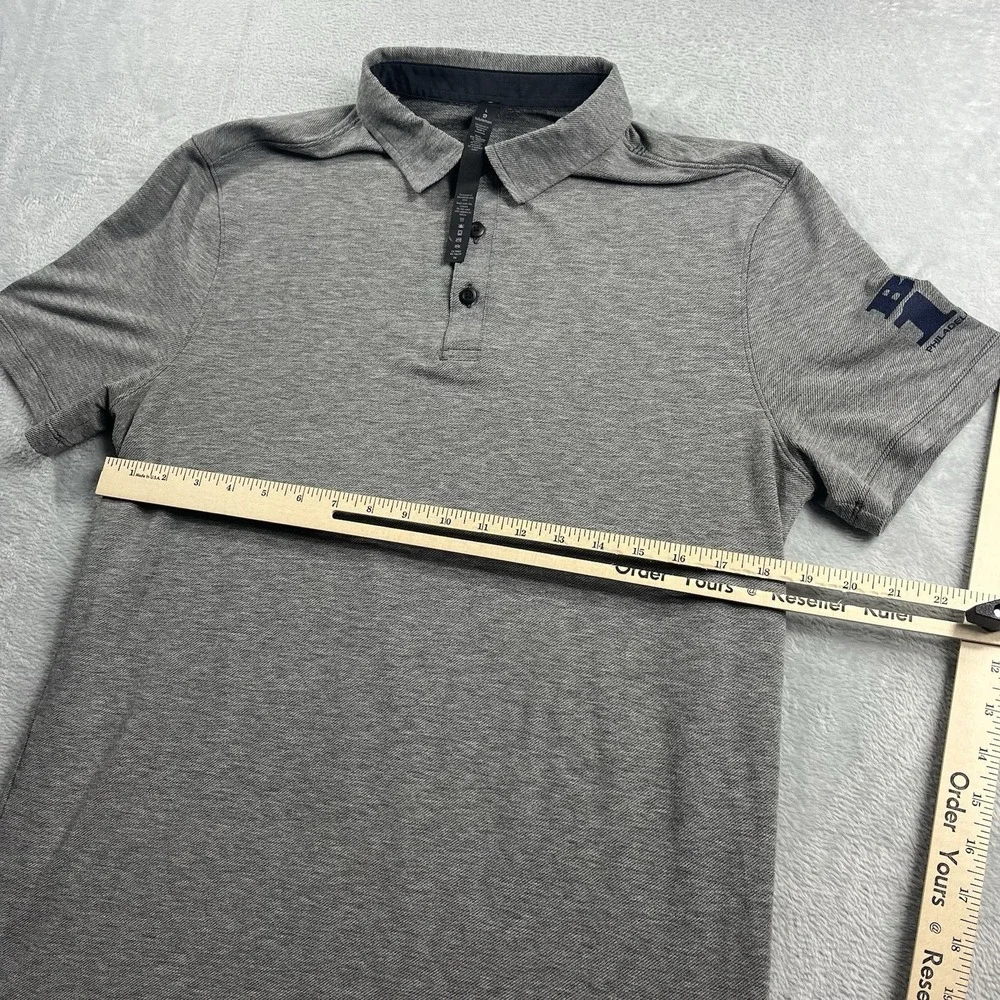 Lululemon Evolution Polo Golf‎ Shirt Mens Large Gray Performance Short Sleeve